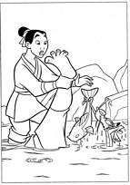 coloriage mulan a la peche